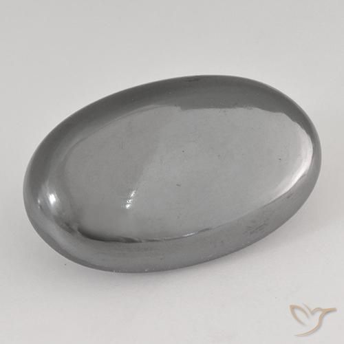 31.84ct Naturel Gris moyen Hématite, ovale, Opaque