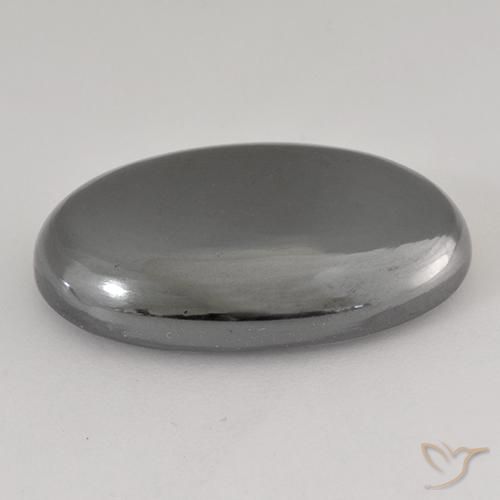 Hématite Gris moyen naturelle ovale, 31.84 ct, Opaque