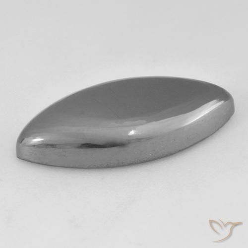 Hématite Gris argent naturelle Marquise, 18.77 ct, Opaque