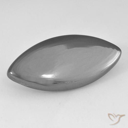 Hématite Gris argent naturelle Marquise, 16.63 ct, Opaque