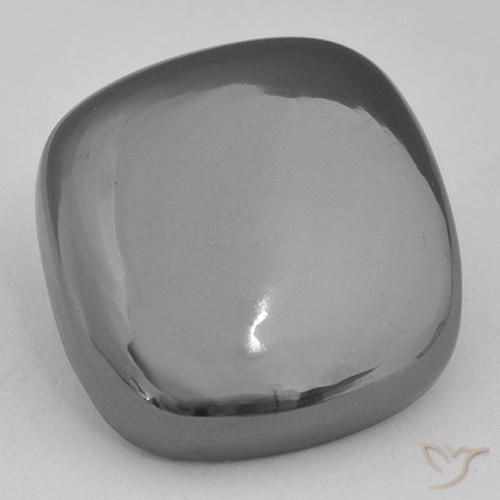 29.63ct Naturel Gris argent Hématite, Coussin, Opaque