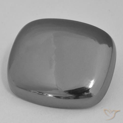 Hématite Gris argent naturelle Coussin, 25.80 ct, Opaque