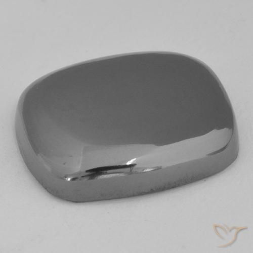 Hématite Gris argent naturelle Coussin, 25.80 ct, Opaque