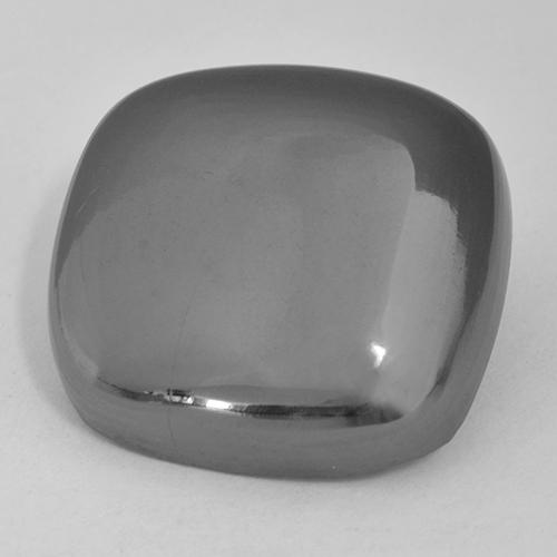 Hématite gris naturelle coupe coussin, 31,70 ct, opaque