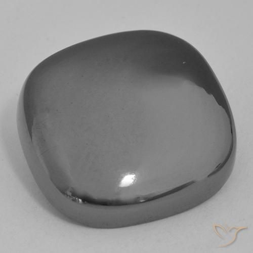 Hématite Gris moyen naturelle Coussin, 21.81 ct, Opaque