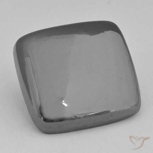 Hématite Gris argent naturelle Coussin, 27.67 ct, Opaque