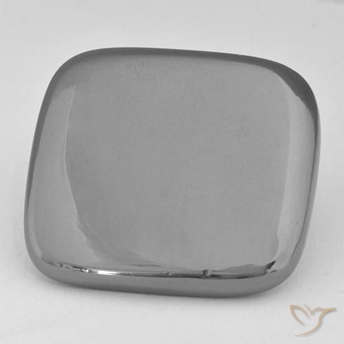 Hématite Gris argent naturelle Coussin, 42.61 ct, Opaque