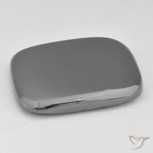 Hématite Gris argent naturelle Coussin, 42.61 ct, Opaque