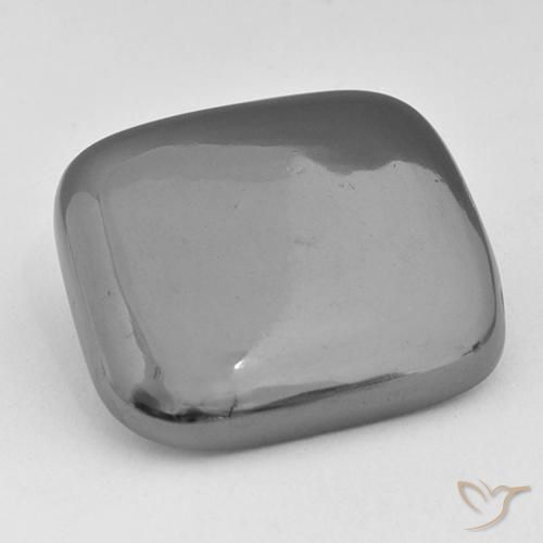 Hématite Gris argent naturelle Coussin, 52.63 ct, Opaque