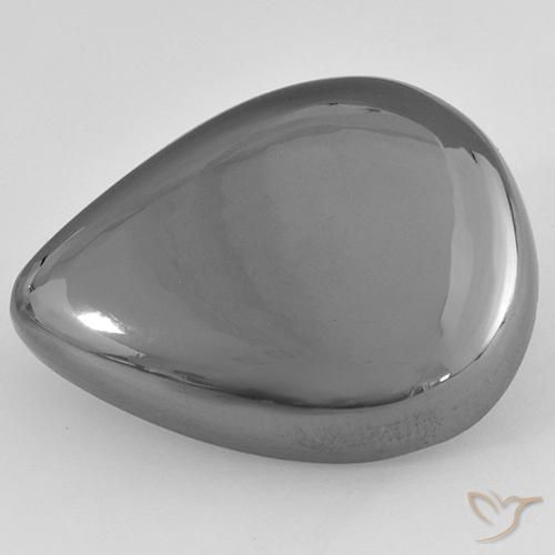 37.08ct Naturel Gris moyen Hématite, En forme de poire, Opaque
