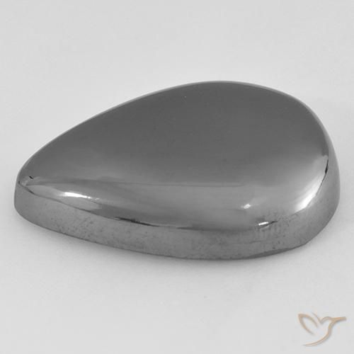 Hématite Gris moyen naturelle En forme de poire, 37.08 ct, Opaque