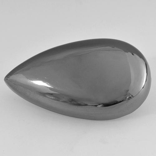 Hématite Gris argent naturelle En forme de poire, 47.99 ct, Opaque