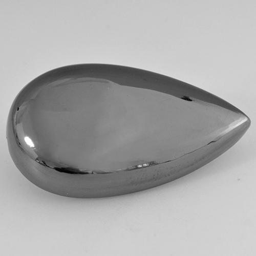 Hématite Gris argent naturelle En forme de poire, 47.99 ct, Opaque
