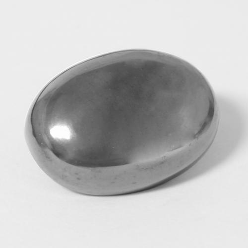 Hématite gris naturelle coupe ovale, 27,53 ct, opaque
