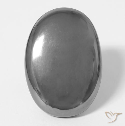 30.46ct Naturel Gris moyen Hématite, ovale, Opaque