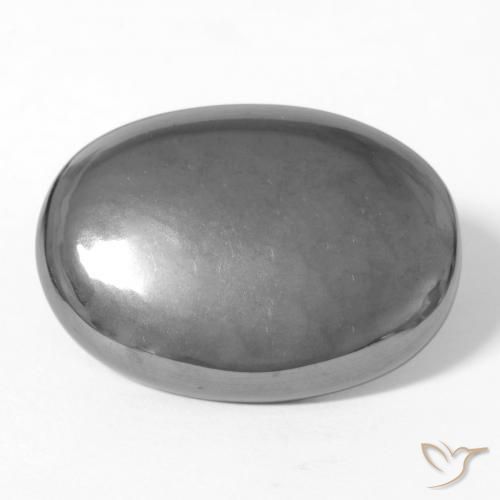 Hématite Gris moyen naturelle ovale, 30.46 ct, Opaque