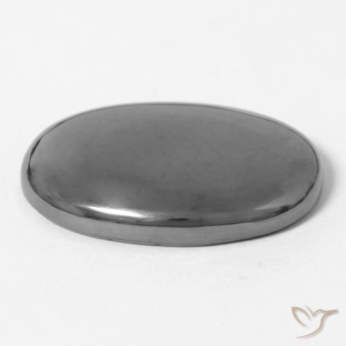 Hématite Gris moyen naturelle ovale, 30.46 ct, Opaque