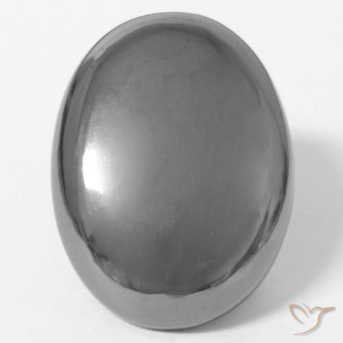 38.27ct Naturel Gris argent Hématite, ovale, Opaque