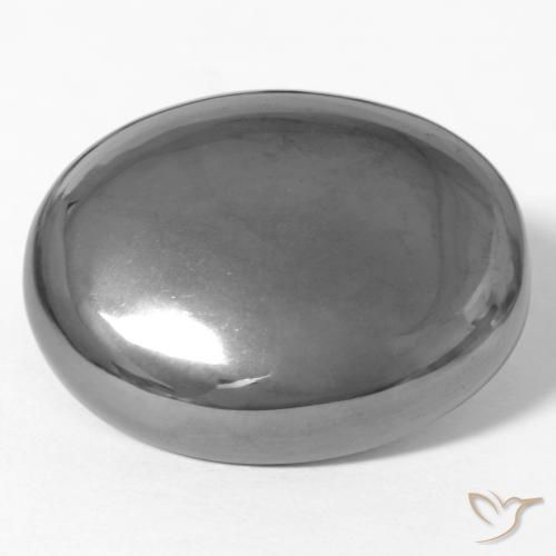 Hématite Gris argent naturelle ovale, 38.27 ct, Opaque
