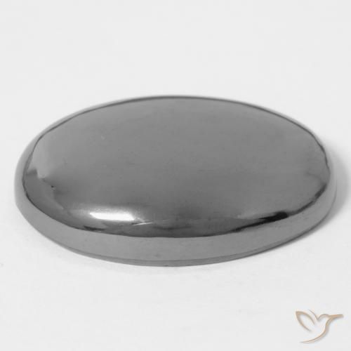 Hématite Gris argent naturelle ovale, 38.27 ct, Opaque