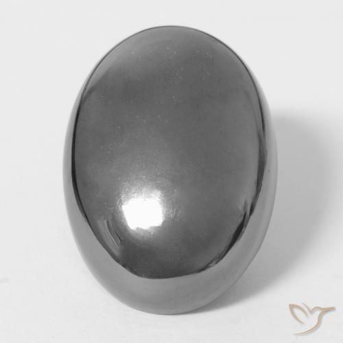 28.61ct Naturel Gris argent Hématite, ovale, Opaque