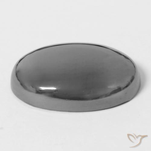 Hématite Gris argent naturelle ovale, 28.61 ct, Opaque