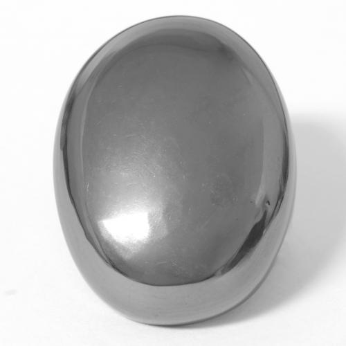 Hématite gris naturelle coupe ovale, 35,89 ct, opaque