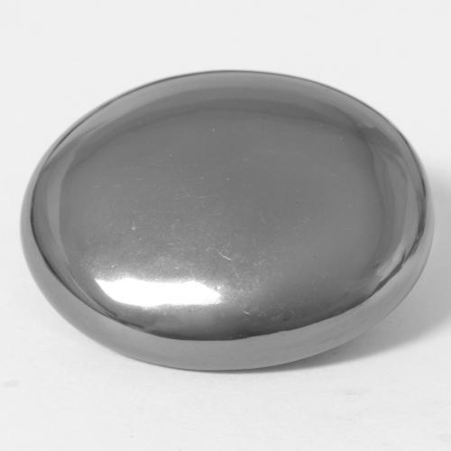 Hématite gris naturelle coupe ovale, 30,00 ct, opaque