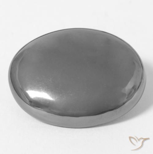 Hématite Gris moyen naturelle ovale, 35.42 ct, Opaque