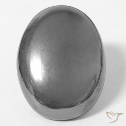 41.66ct Naturel Gris argent Hématite, ovale, Opaque