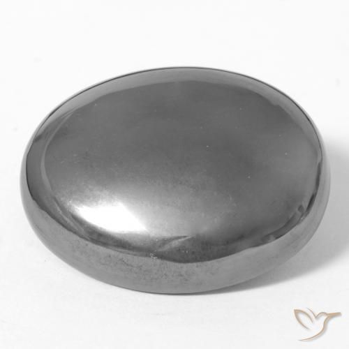 Hématite Gris argent naturelle ovale, 41.66 ct, Opaque