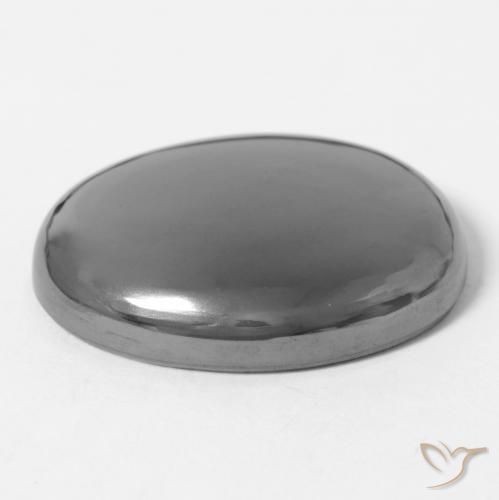 Hématite Gris argent naturelle ovale, 41.66 ct, Opaque