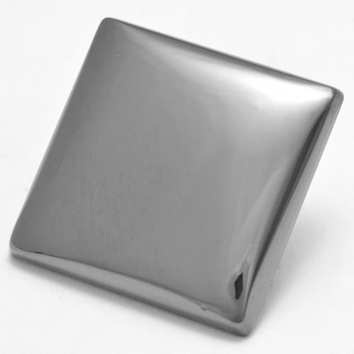 Hématite gris naturelle carré, 26,45 ct, opaque