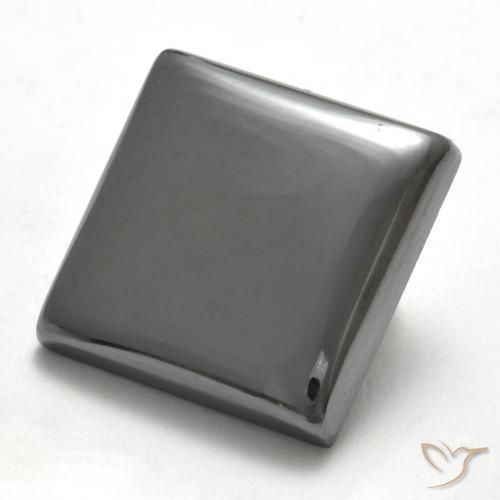 Hématite Gris moyen naturelle Carré, 17.58 ct, Opaque