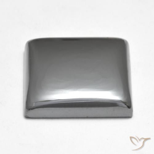 Hématite Gris moyen naturelle Carré, 17.58 ct, Opaque