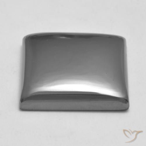 Hématite Gris argent naturelle Carré, 19.91 ct, Opaque