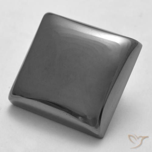 Hématite Gris moyen naturelle Carré, 22.05 ct, Opaque
