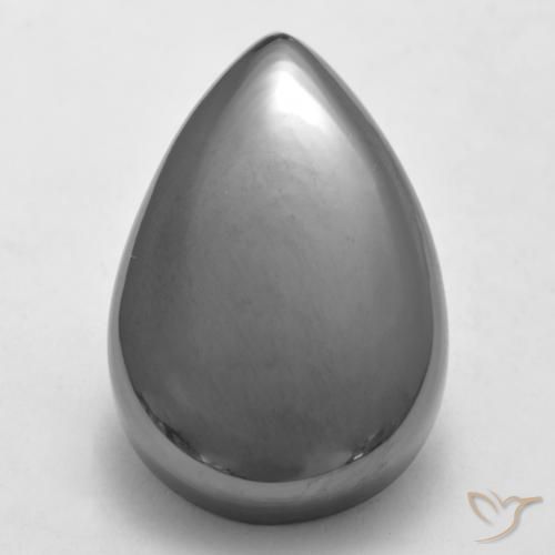 35.96ct Naturel Gris moyen Hématite, En forme de poire, Opaque