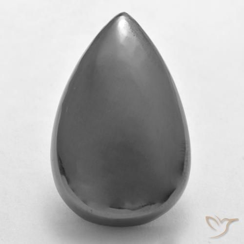 33.32ct Naturel Gris argent Hématite, En forme de poire, Opaque