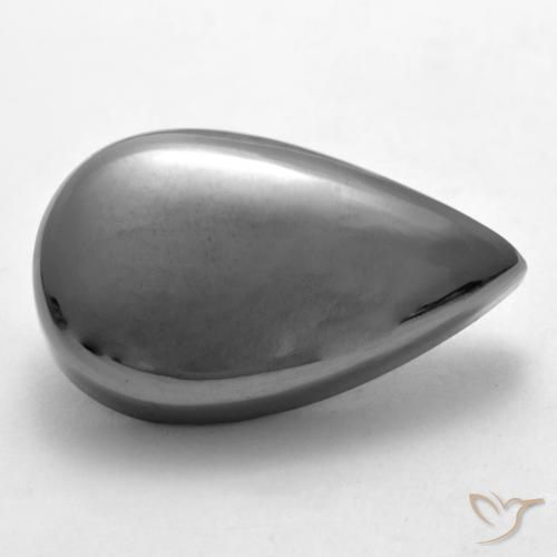 Hématite Gris moyen naturelle En forme de poire, 29.52 ct, Opaque