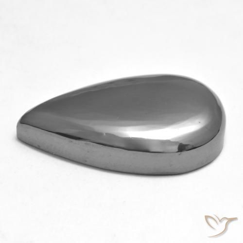 Hématite Gris moyen naturelle En forme de poire, 29.52 ct, Opaque