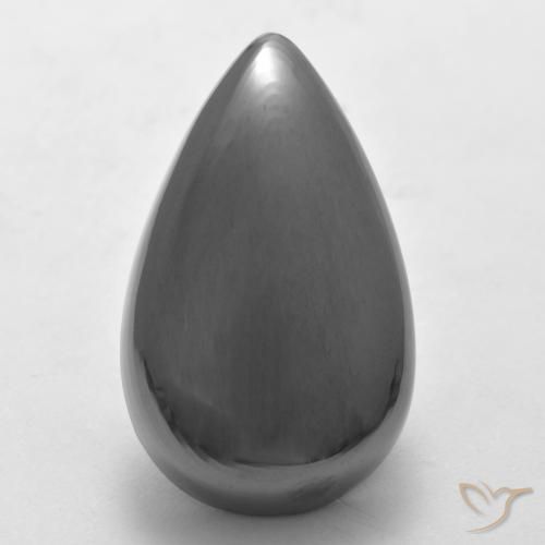 Hématite Gris moyen naturelle En forme de poire, 28.90 ct, Opaque