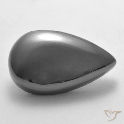 Hématite Gris moyen naturelle En forme de poire, 28.90 ct, Opaque