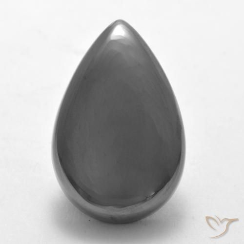 19.33ct Naturel Gris argent Hématite, En forme de poire, Opaque