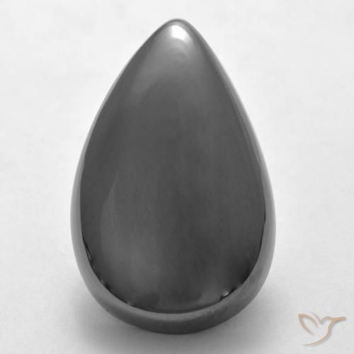 Hématite Gris moyen naturelle En forme de poire, 28.17 ct, Opaque