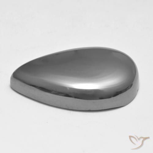 Hématite Gris moyen naturelle En forme de poire, 28.17 ct, Opaque