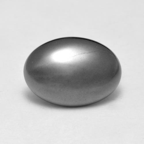 Hématite gris naturelle coupe ovale, 7,68 ct, opaque