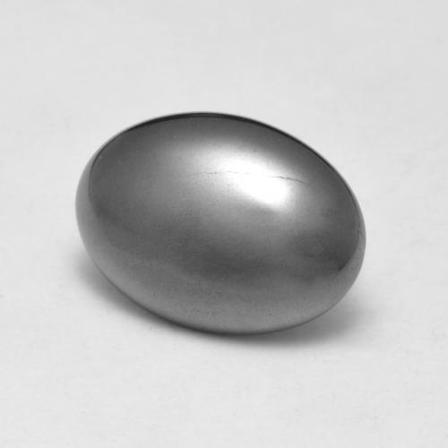 Hématite gris naturelle coupe ovale, 7,68 ct, opaque