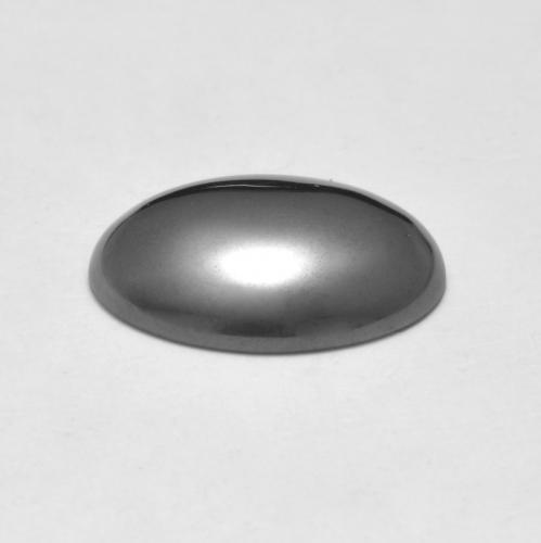 Hématite gris naturelle coupe ovale, 7,68 ct, opaque