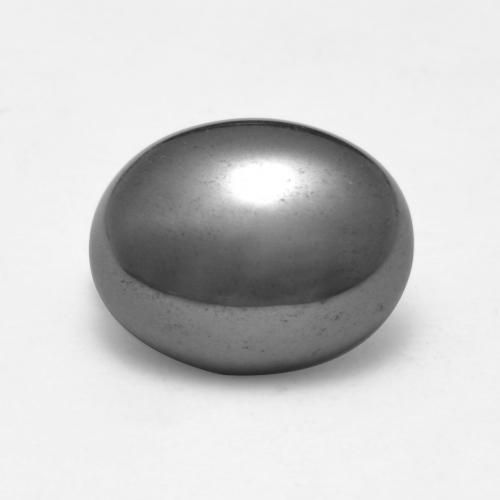 Hématite Gris argent naturelle Coupe ovale, 3.87 ct, Opaque
